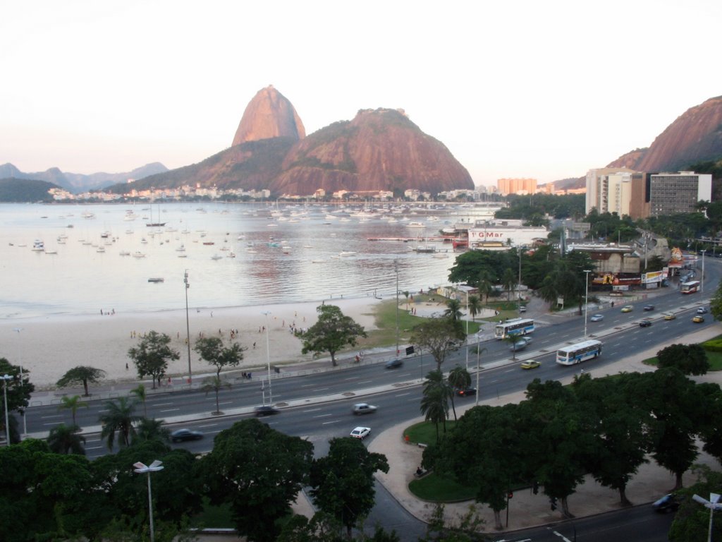 View from Botafogo overlooking (Pão de Açucar) Sugar Loaf Mountain, Rio de Janeiro by odeoy