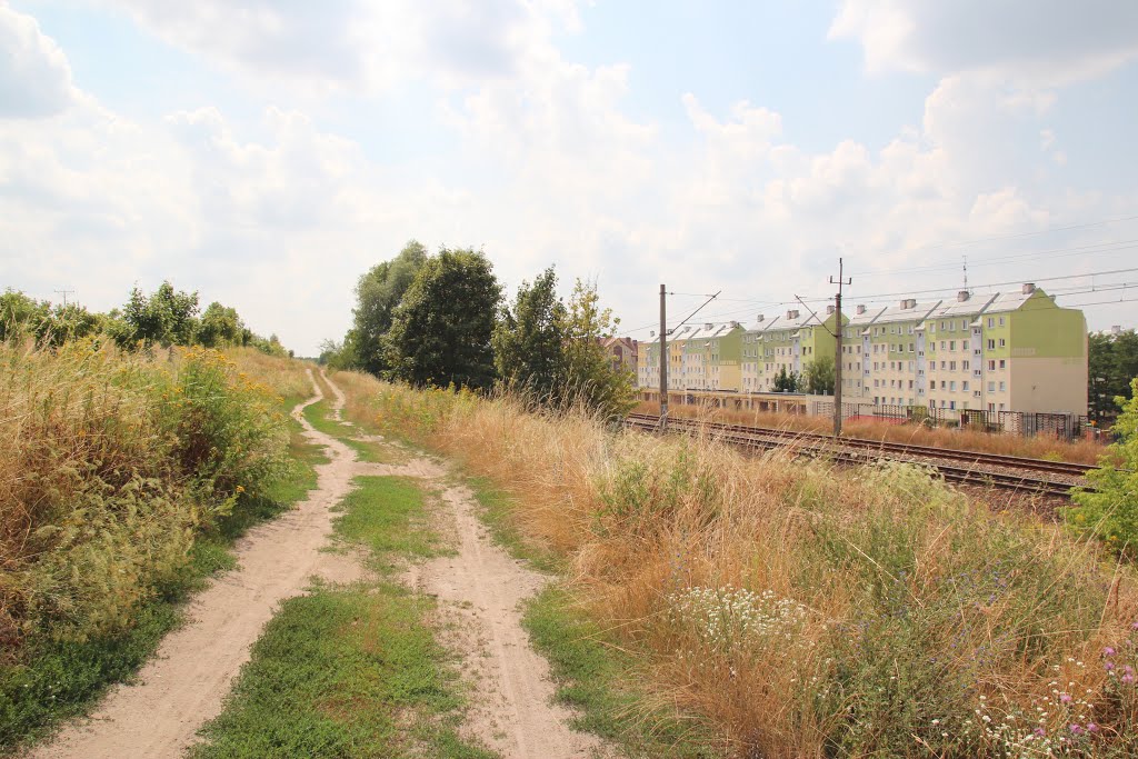 Polna droga wzdłuż torów kolejowych by jantyp