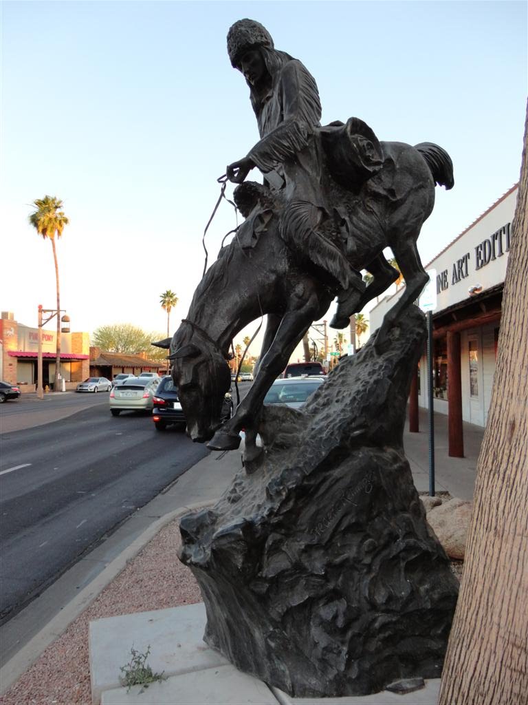 The Mountain Man bronze by Frederic Remington, Old Towne, Scottsdale, AZ by marnox1