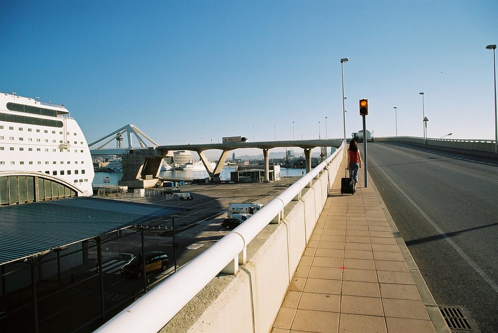 Pont Europa in the harbor area in Barcelona by Tomek Wiazowski