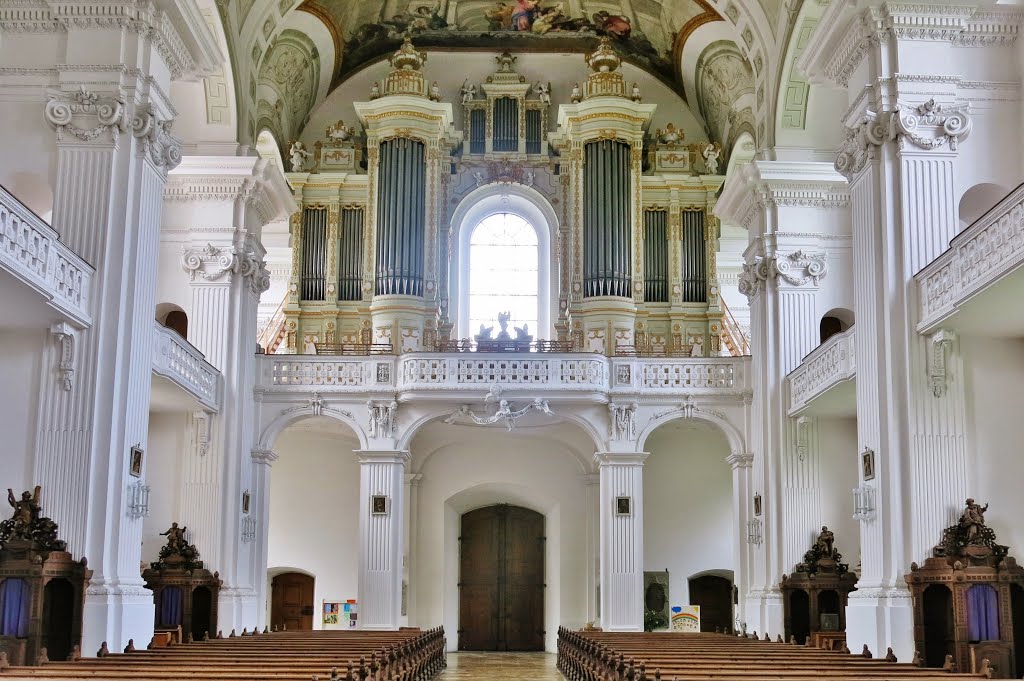 Rot an der Rot, ehem. Abteikirche, Orgelempore mit einer der bedeutendsten Barockorgeln Süddeutschlands, Johann Nepomuk Holzhey 1793 by Günther Bogensberger