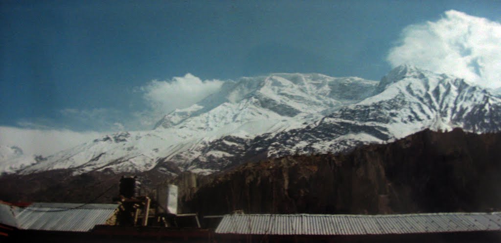 Annapurna III (7.555) from Manang Hotel, 2001 by Marco Carnelli