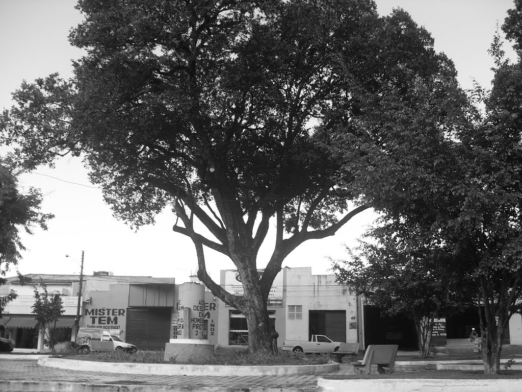 Praça Fronte ao Cemitério Senhor da Boa Sentença. Varadouro. João Pessoa PB. (b.w) by Ben Hur Brito