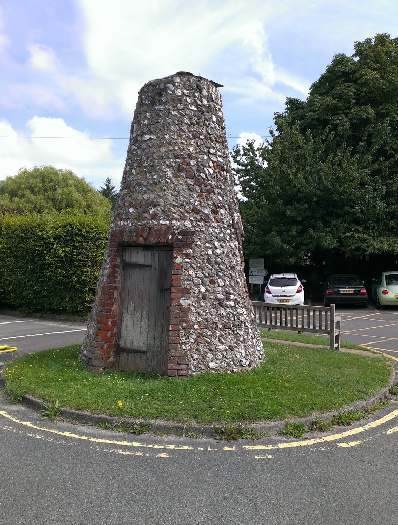 The Flint Tower, Alfriston Public Car Park. by Robert Powell