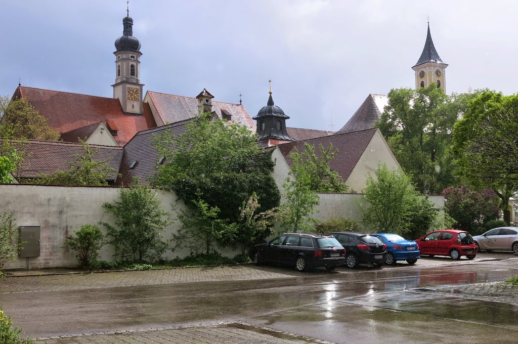 Buxheim, ehem. Kartause, li. Kartausenkirche, mi. Annakapelle, re. Pfarrkirche by Günther Bogensberger