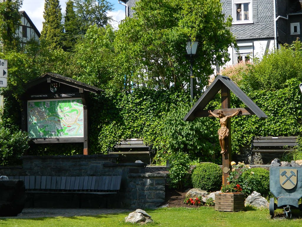 Natursteig Sieg, vorläufiger Endpunkt Mudersbach, Dorfmitte by 63098MGH