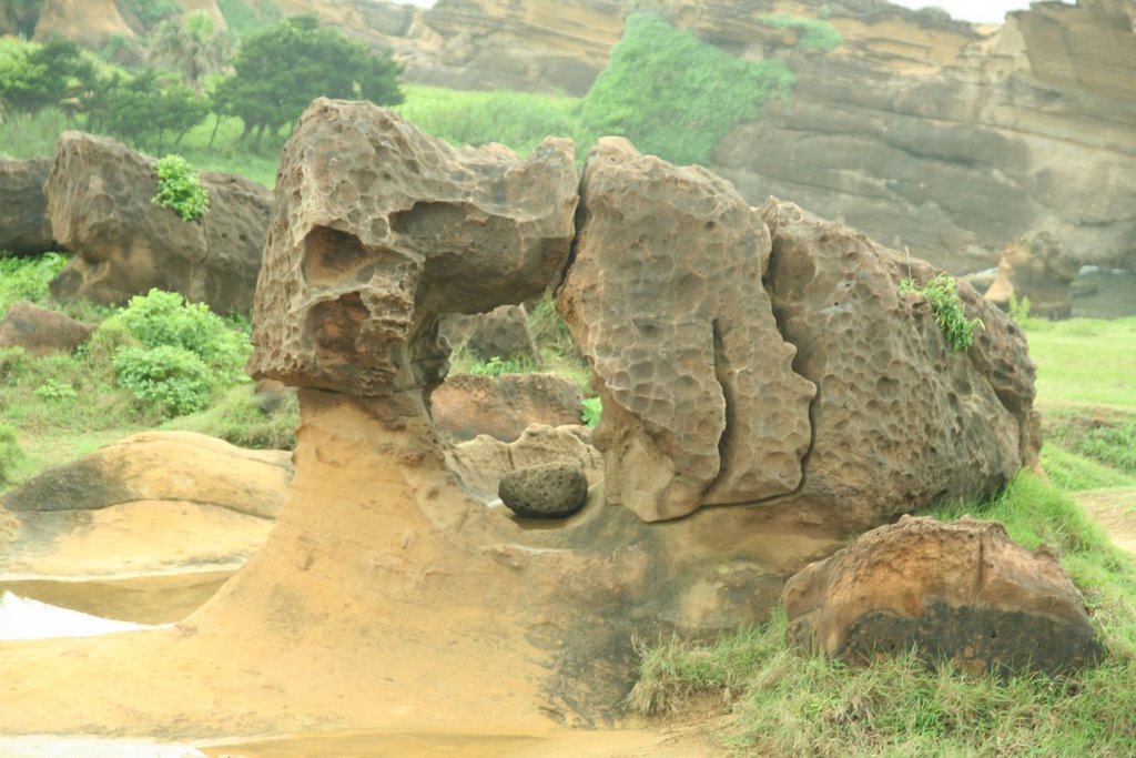 Rock formation in Yehliu Park by Niels Bosboom