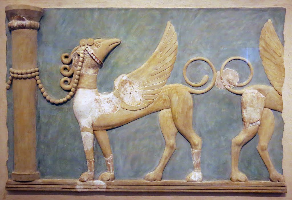 Griffins fresco from Knossos Palace (1600-1450 BC), Heraklion Archaeological Museum by nikos argiropoulos