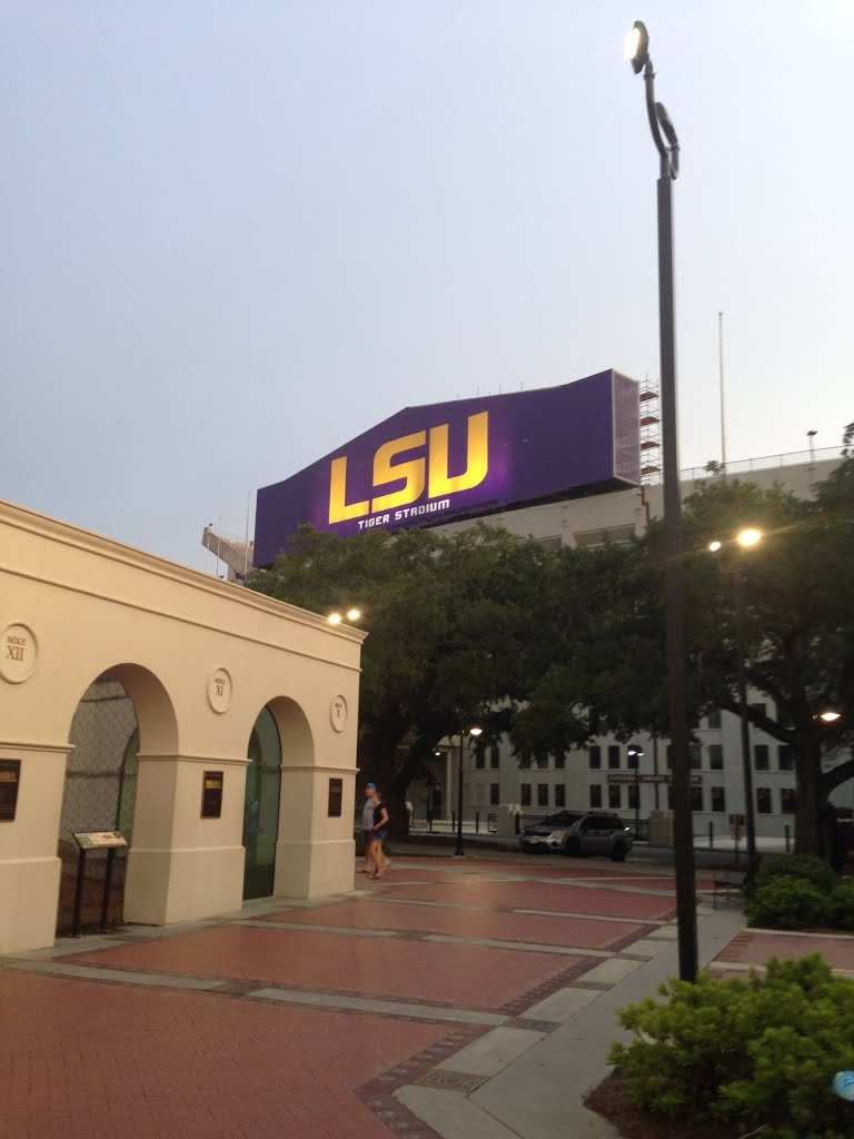 View of stadium from tiger habitat by Blair L