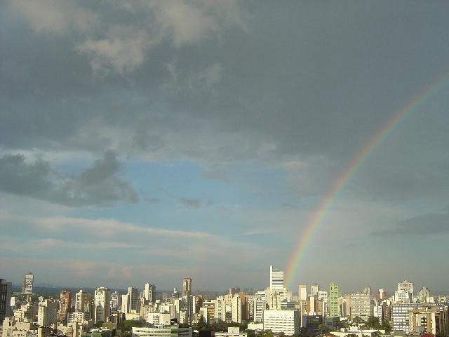 Curitiba, Brazil (Skyline & Rainbow) by Mário C. Vieira