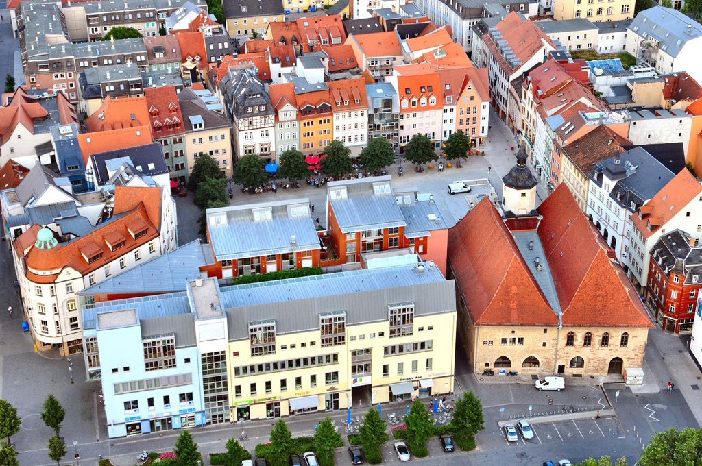 Jena, altes Rathaus und Marktplatz by Klaus Rommel