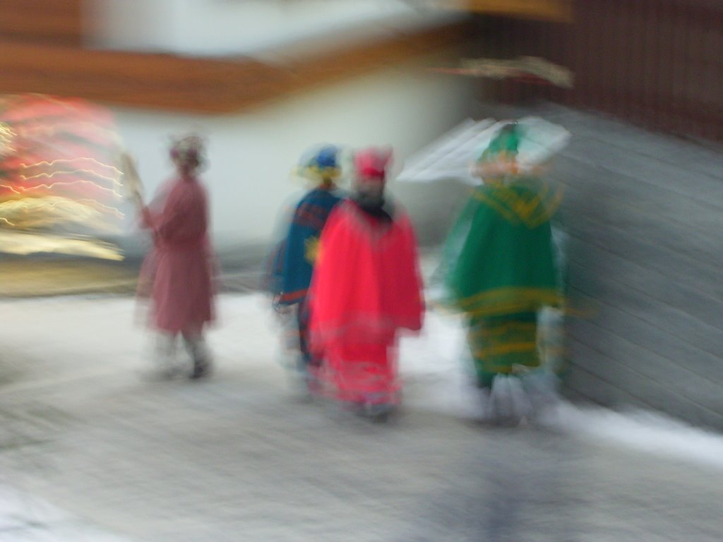 Three Magi's procession on Epiphany in Saas Fee, Switzerland by gpermant