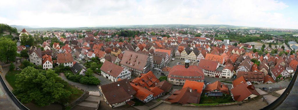 Panoramic view of Herrenberg from the church tower - better view large ! by Tomek Wiazowski