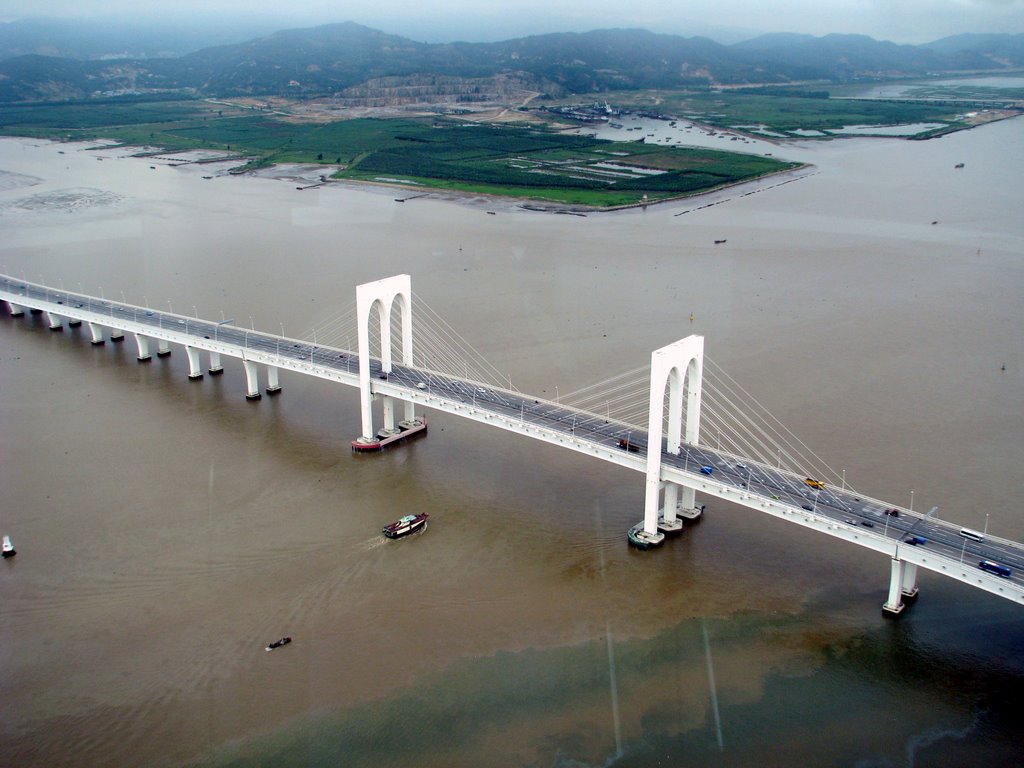 Sai Van Bridge taken from Macau Tower by cabanerofr