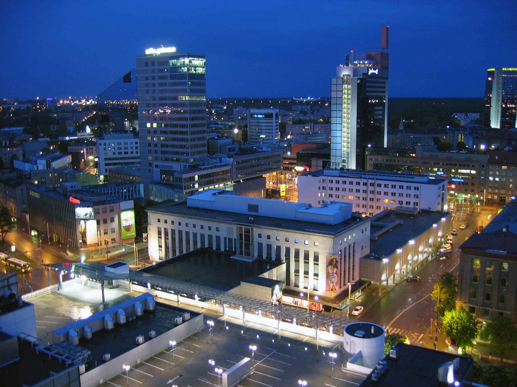 View from Viru hotel at night by tatjau