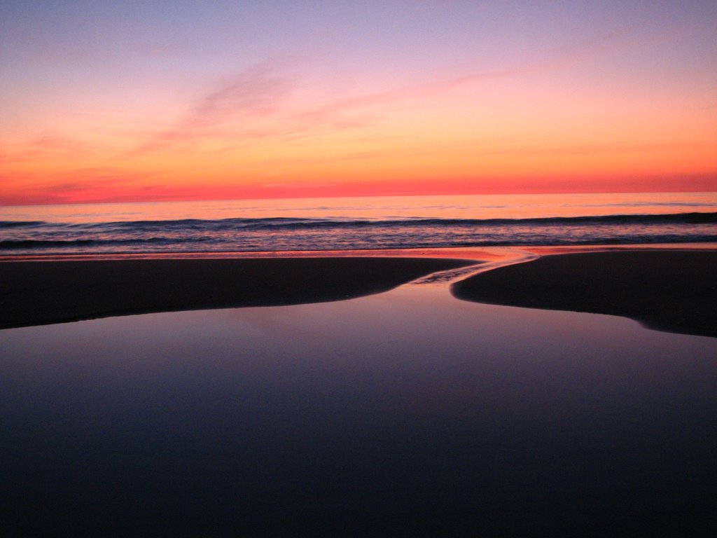 Sunrise and tidepool at the OBX by mrmcgregor