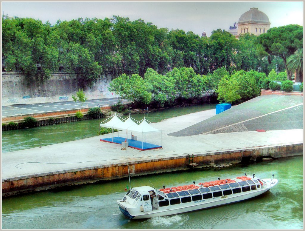 Roma, battello sul Tevere, all'isola Tiberina by Vincenzo Surace II