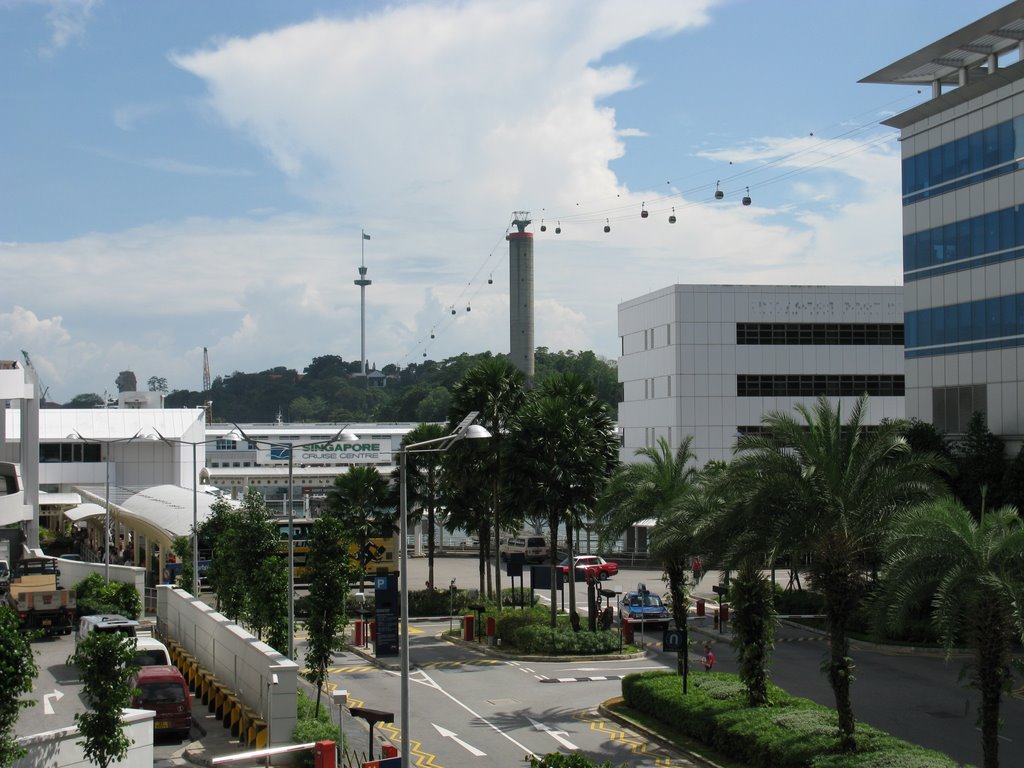 SINGAPORE, Cable Car - View to Sentosa by cvogt