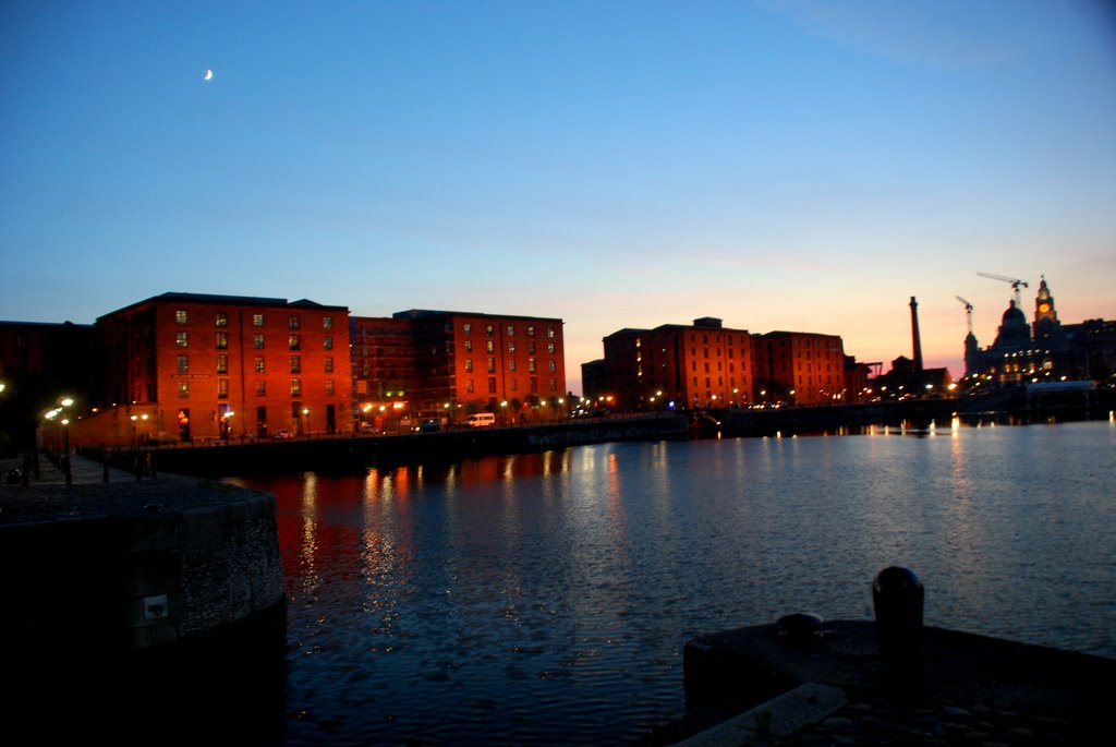 Salthouse Dock At Night by Mike Hartland