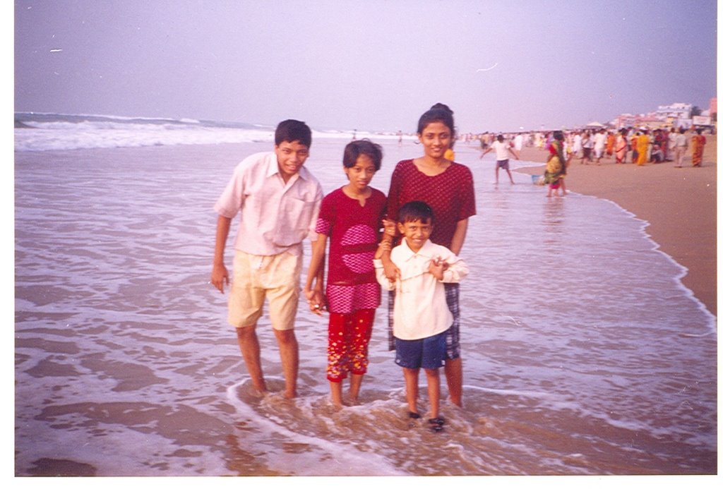 Soumyadipta,Sourashi,Rathi and Samhita in Puri sea beach,Orissa, INDIA by H.N.SAHA