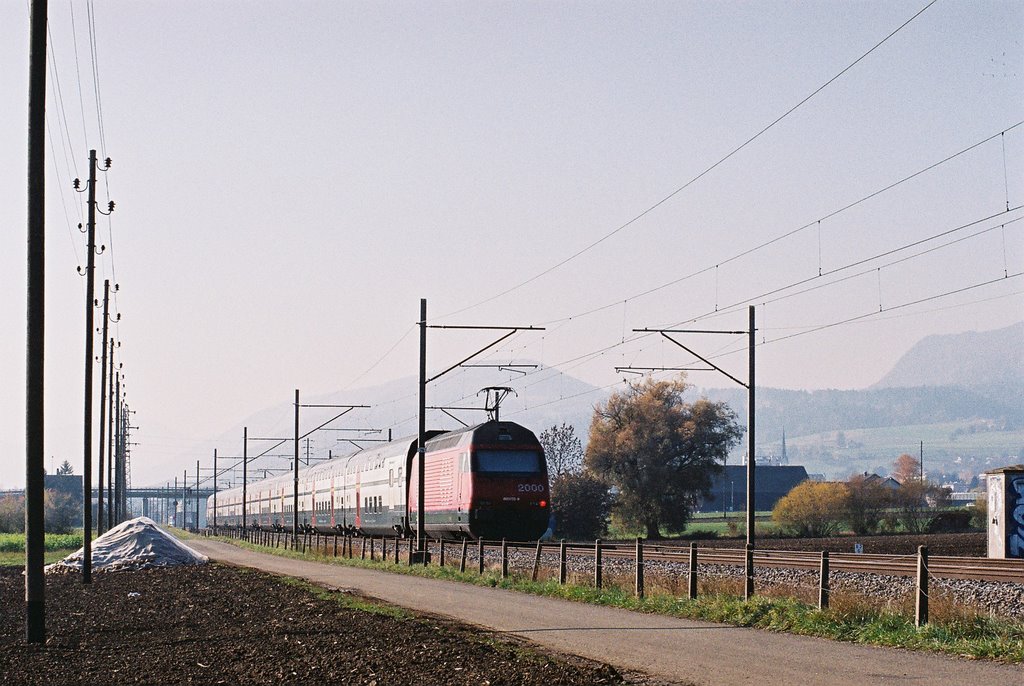 SBB Passanger train approching Grenchen Sued by shastadivision