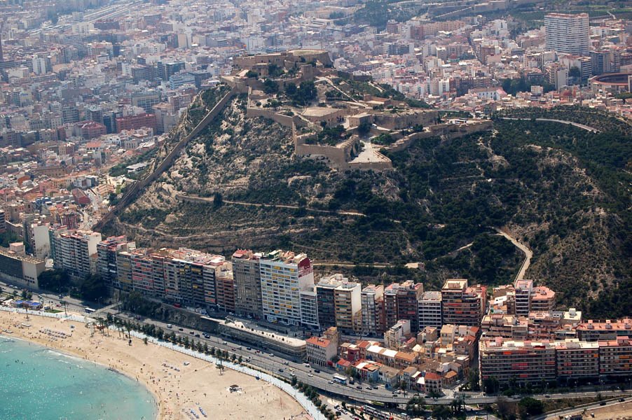 Alicante desde el aire 02 by G76 - Castillo y playa by Gabijm76