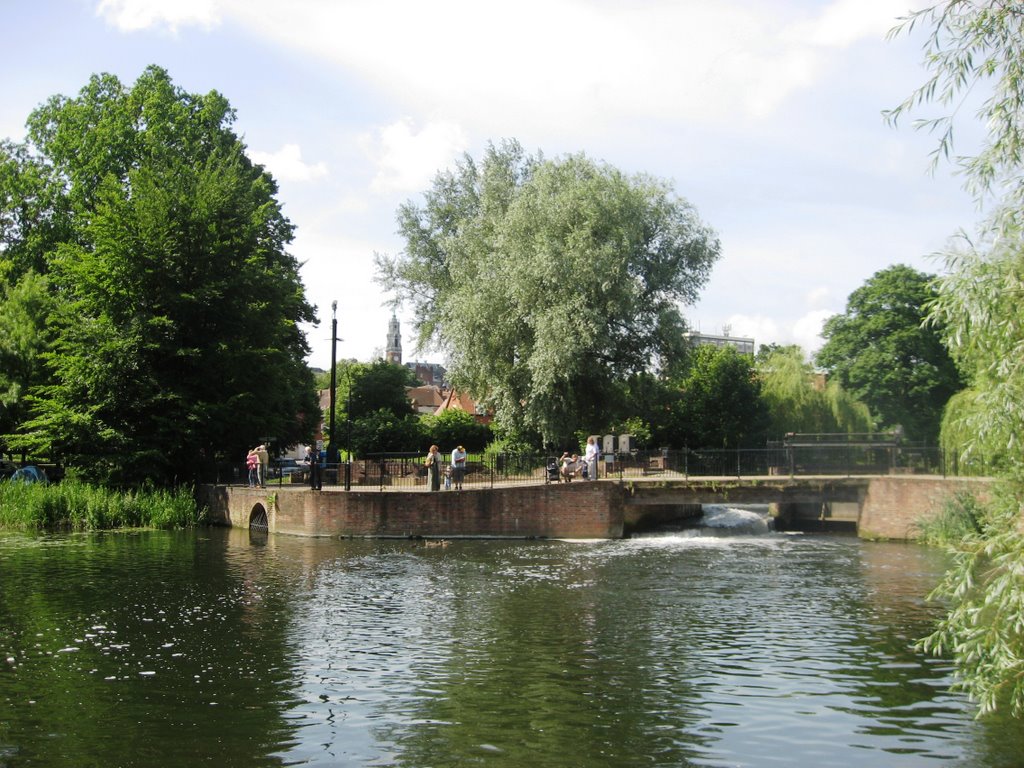 Lower Castle Park - Colne Sluice Gates by m@cotta