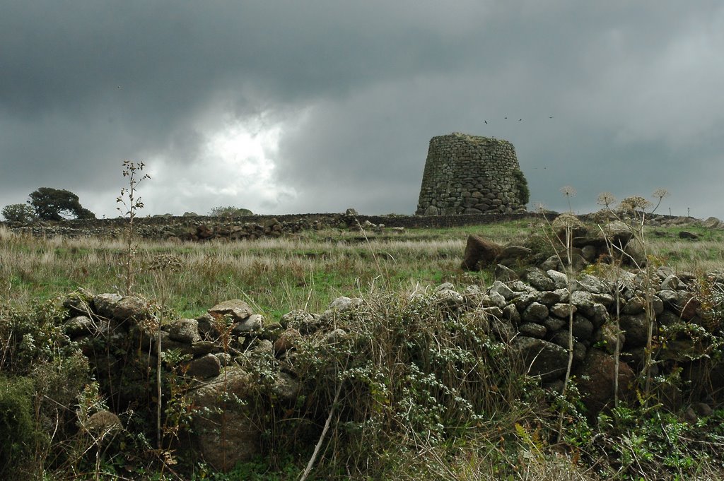 Nuraghic Tower under Dramatic Sky by horsch