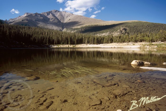 Mt Meeker From Sandbeach Lake by WildernessShots.com