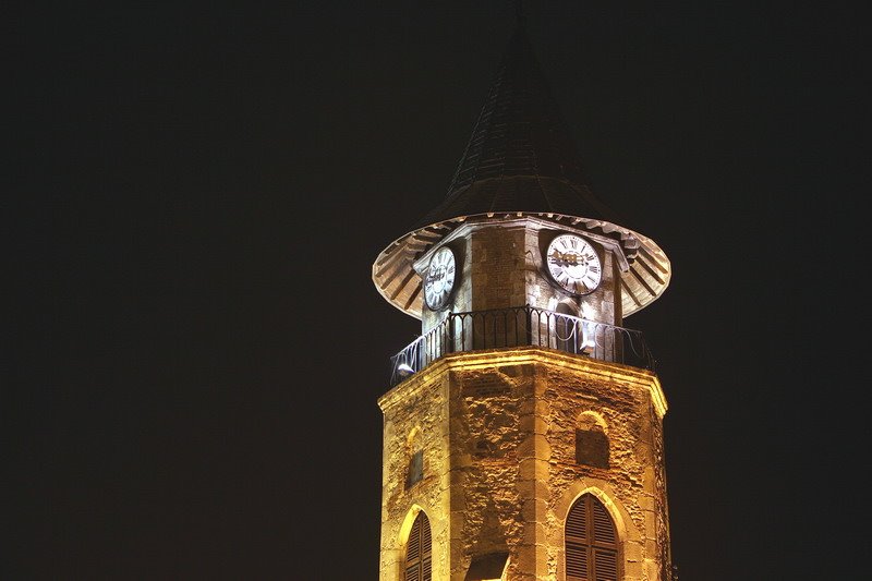 Old tower with clock by TOMCEZARUL