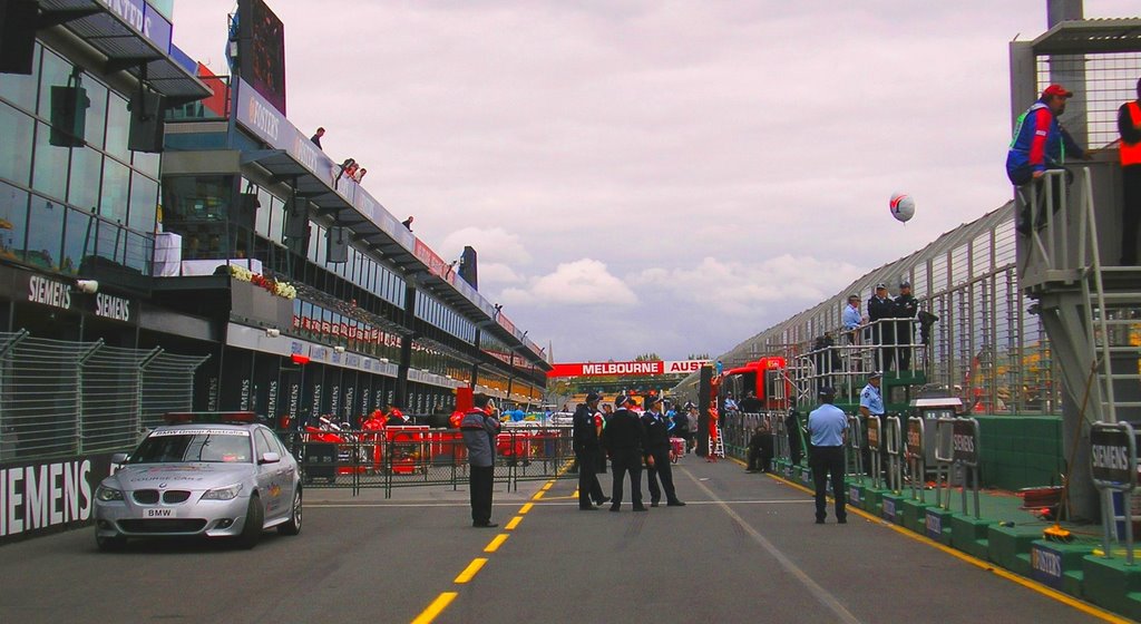 The Pits, Formula 1 Grand Prix, Albert Park by Lincoln Ponton