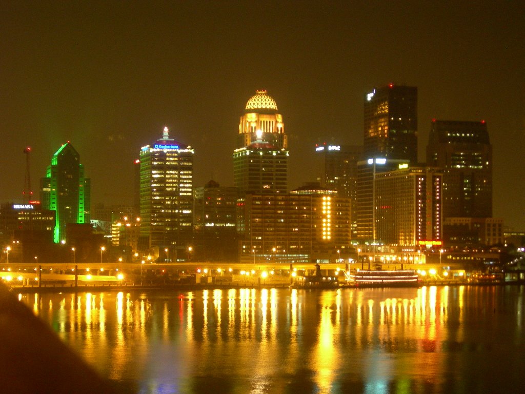 Louisville At Night From Bridge by JerryDJJD