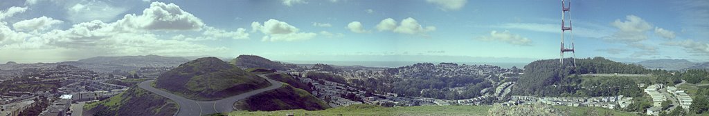 Twin Peaks panorama-southwestward by John Findley