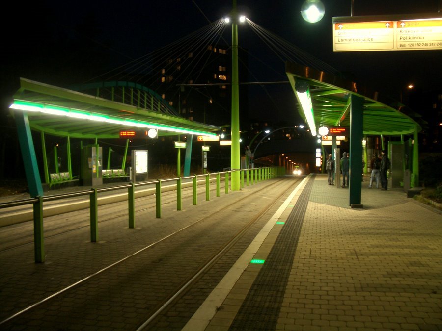 Tram station - Poliklinika Barrandov by enyon