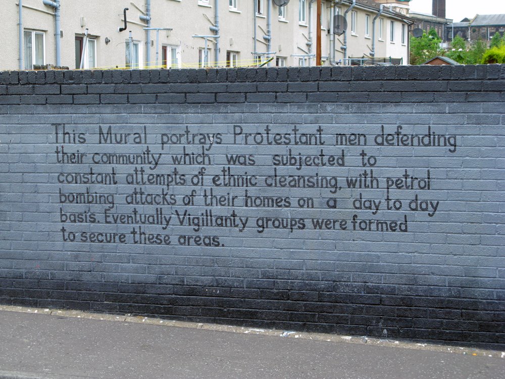 Belfast, Northern Ireland. Text mural by Eivind Friedricksen