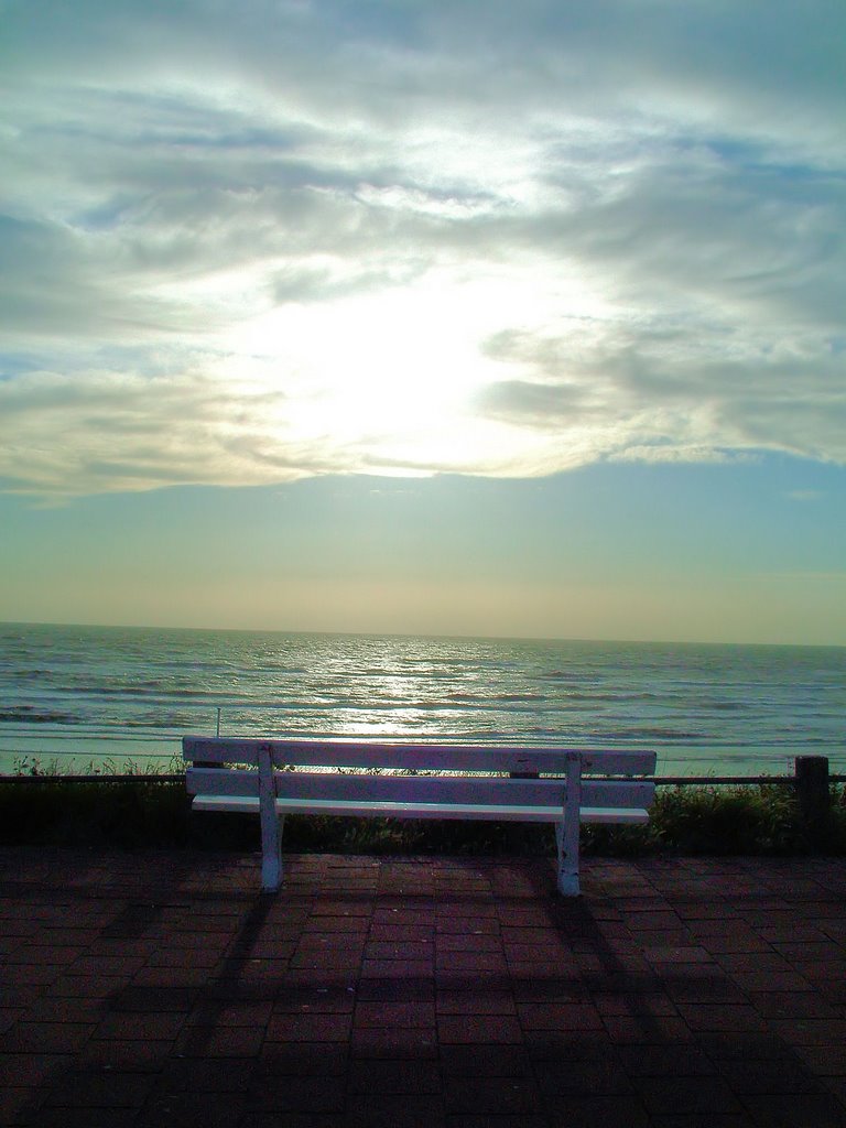 The sun sets over Zandvoort Beach, Netherlands by H. van de Moosdijk