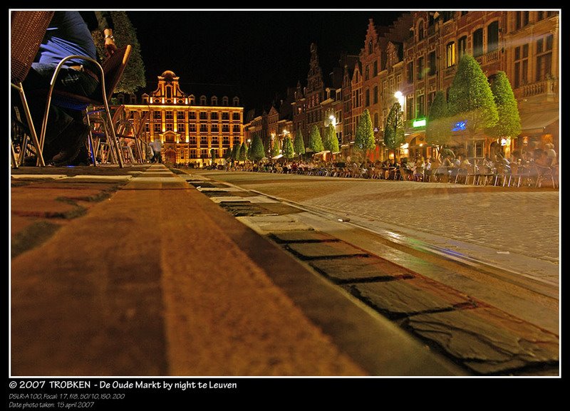 De Oude Markt by night te Leuven by Trobken