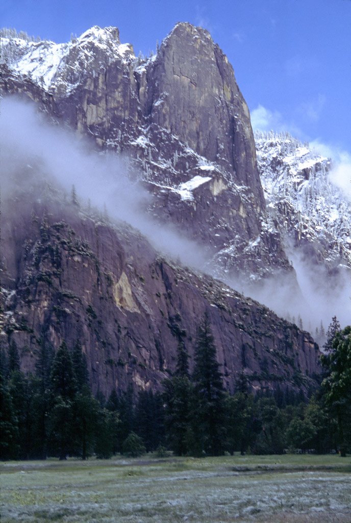 Cathedral Spires after a snow shower by Rodney Jones