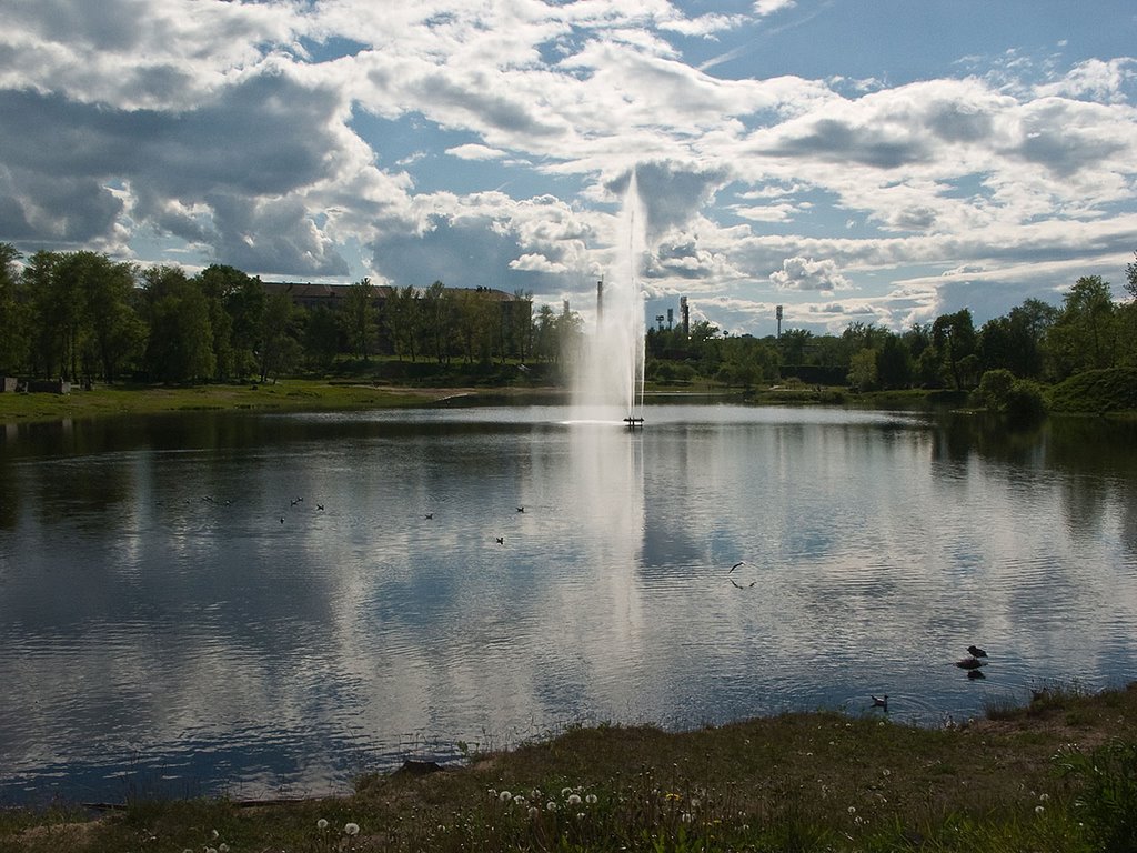 Россия: Карелия: Петрозаводск: Зарека: река Лососинка: фонтан; 17:55 13.06.2008 by vadimpl