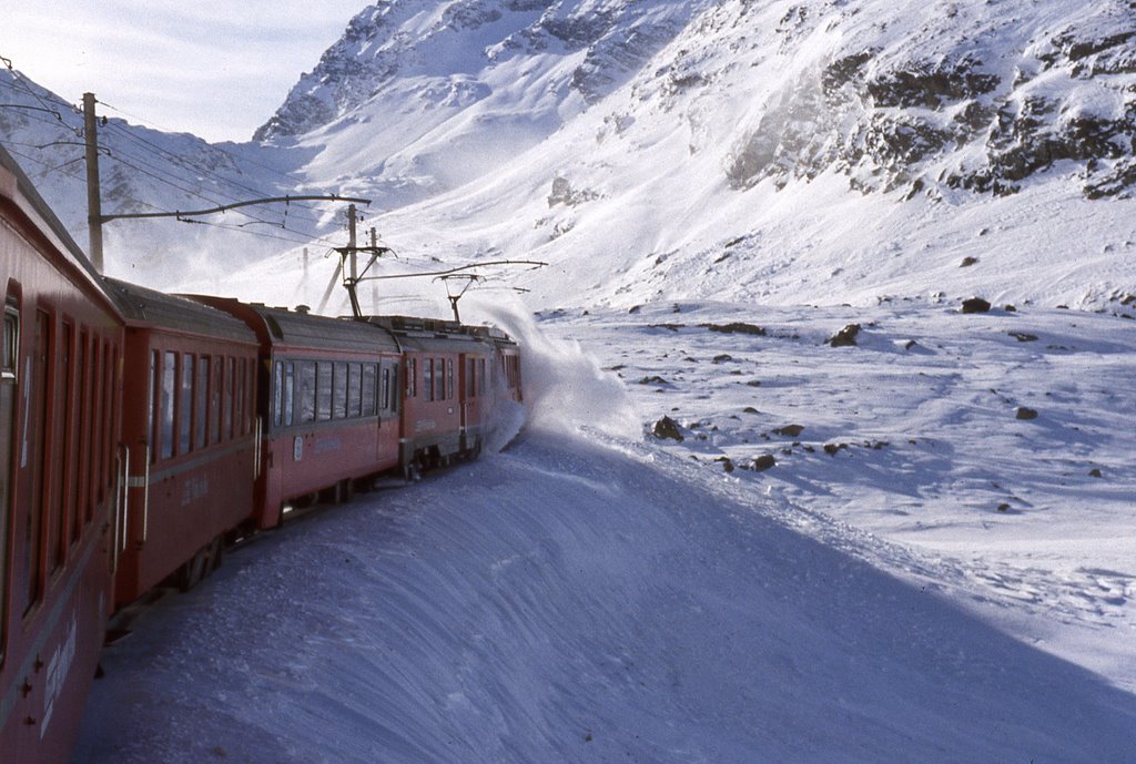 Berninabahn, Lago Bianco, Jan. 3, 1996 by Jean-Blaise Rochat