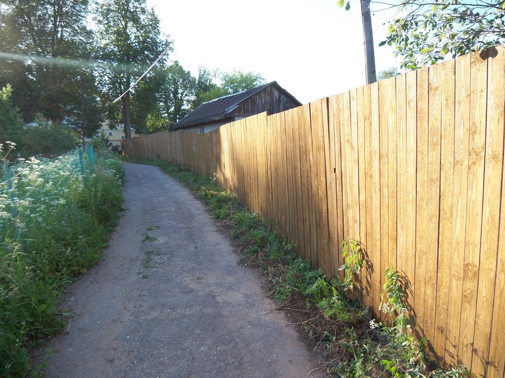 Narrow road that leads to the church by Arseny Khakhalin