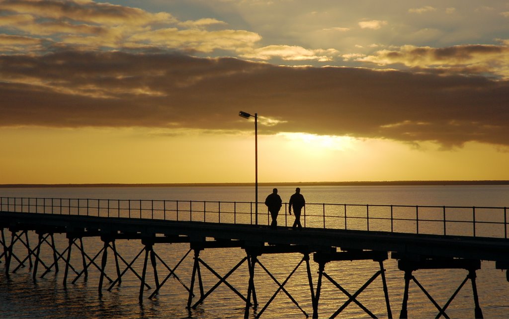 Two fishermen on Ceduna jetty by Darcy O'Shea