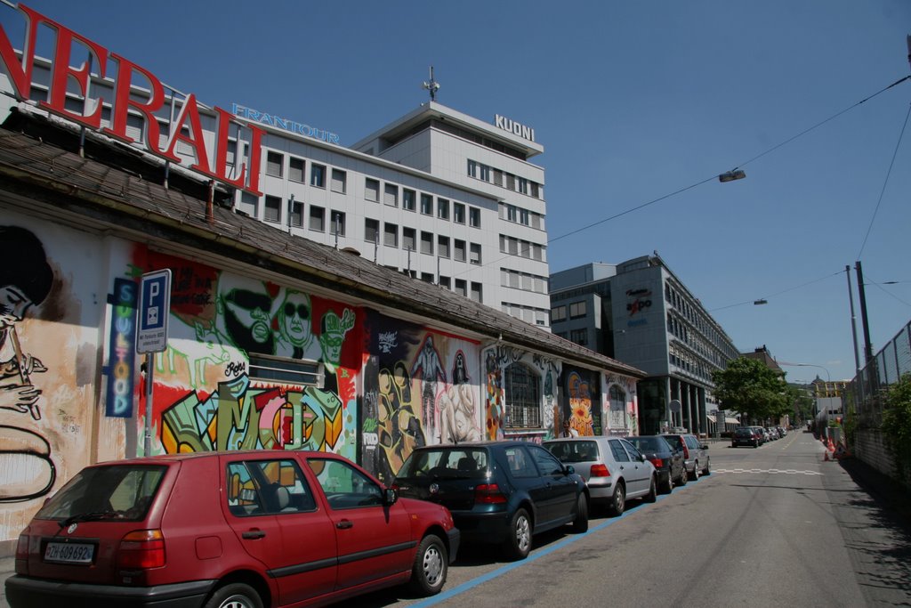 Gewerbehaus und Streetart an der Zollstrasse by Samuel Fausch