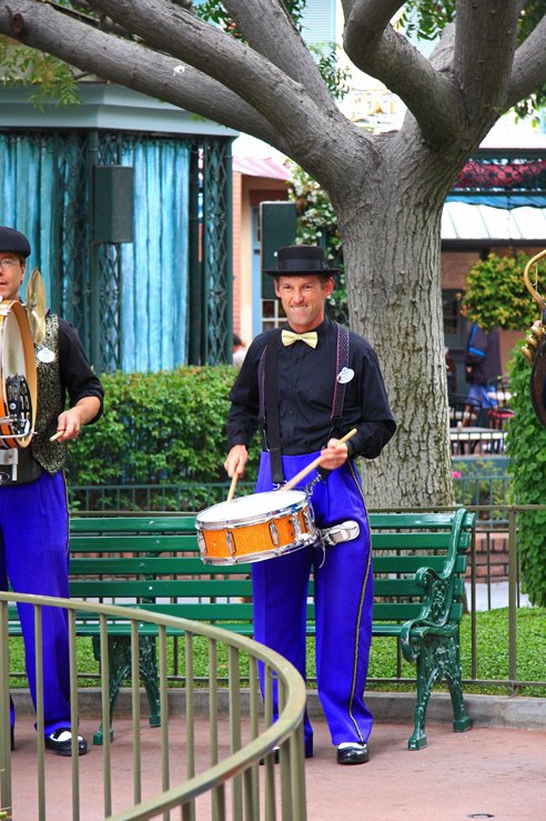 Jazz band Drummer in New Orleans Square by Michael Hatten