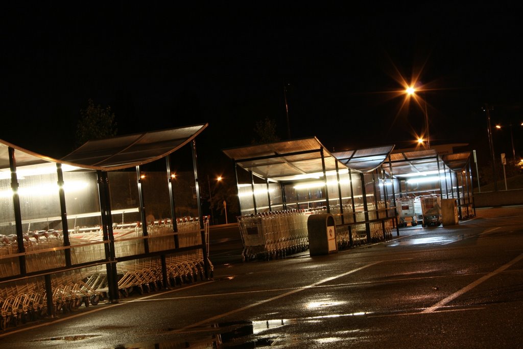 Intermarche Parkig-Area by Night, Belleville, France (2008) by riorom