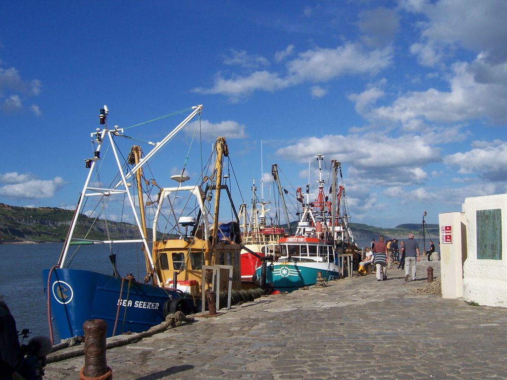 Fishing boats at Lyme regis by Pam Goodey