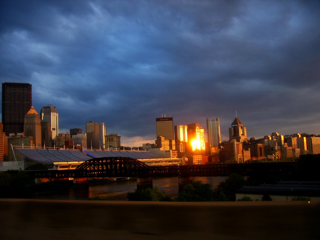 Pittsburgh Sunset Reflection by gnat1134