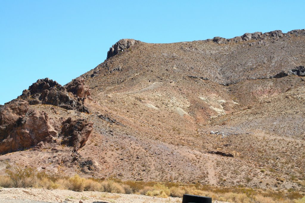 Death Valley; Rhyolite, mines excavations by Phil Nieto