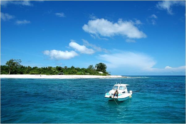 An old man and his boat,Cousin island,2005 by Tianzhan