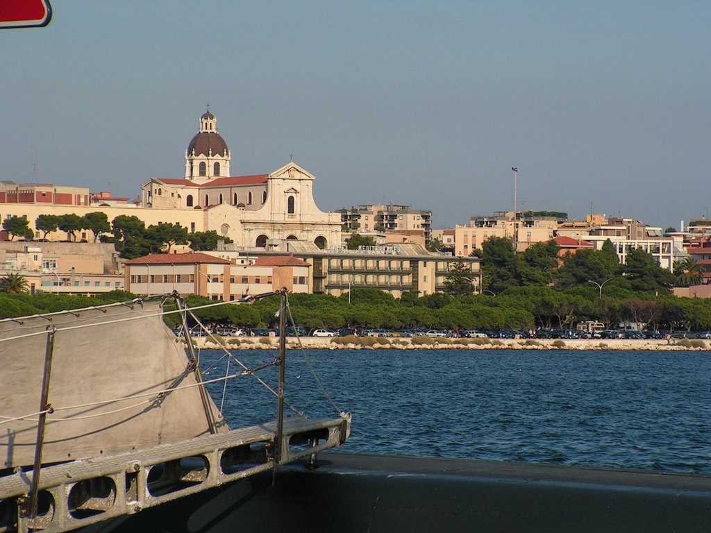 Basilica Bonaria, vista porto Cagliari by fioredinverno